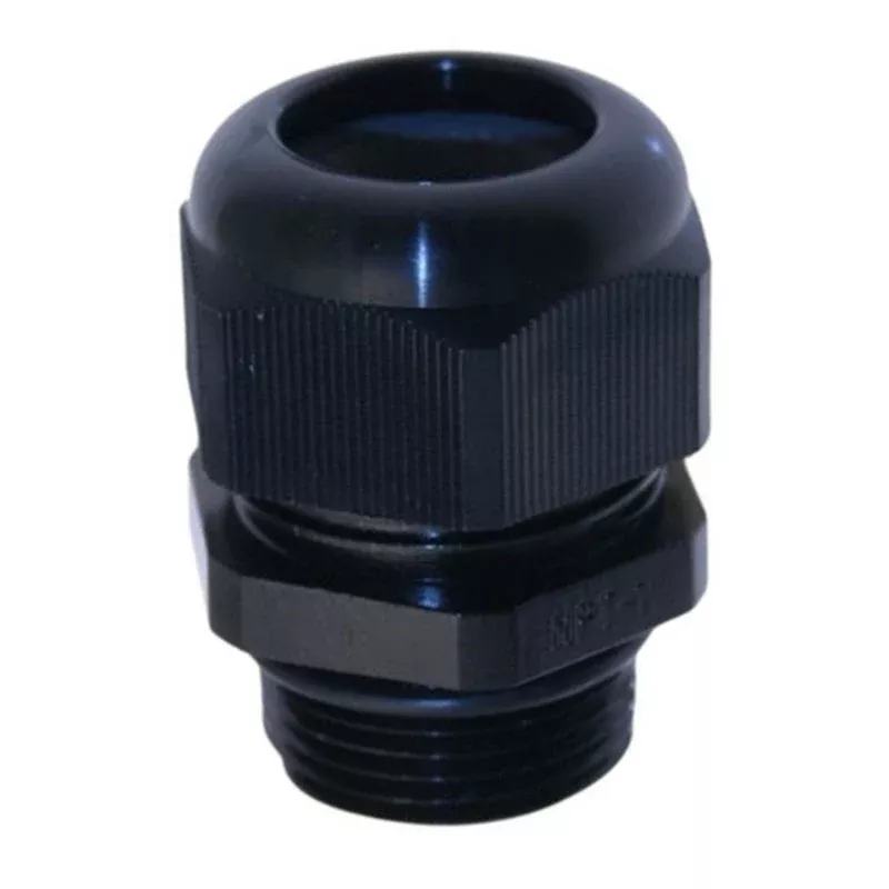 1″ NPT Cable Gland, 0.748″ to 0.984″, Black By Mencom PCG-1.0-B