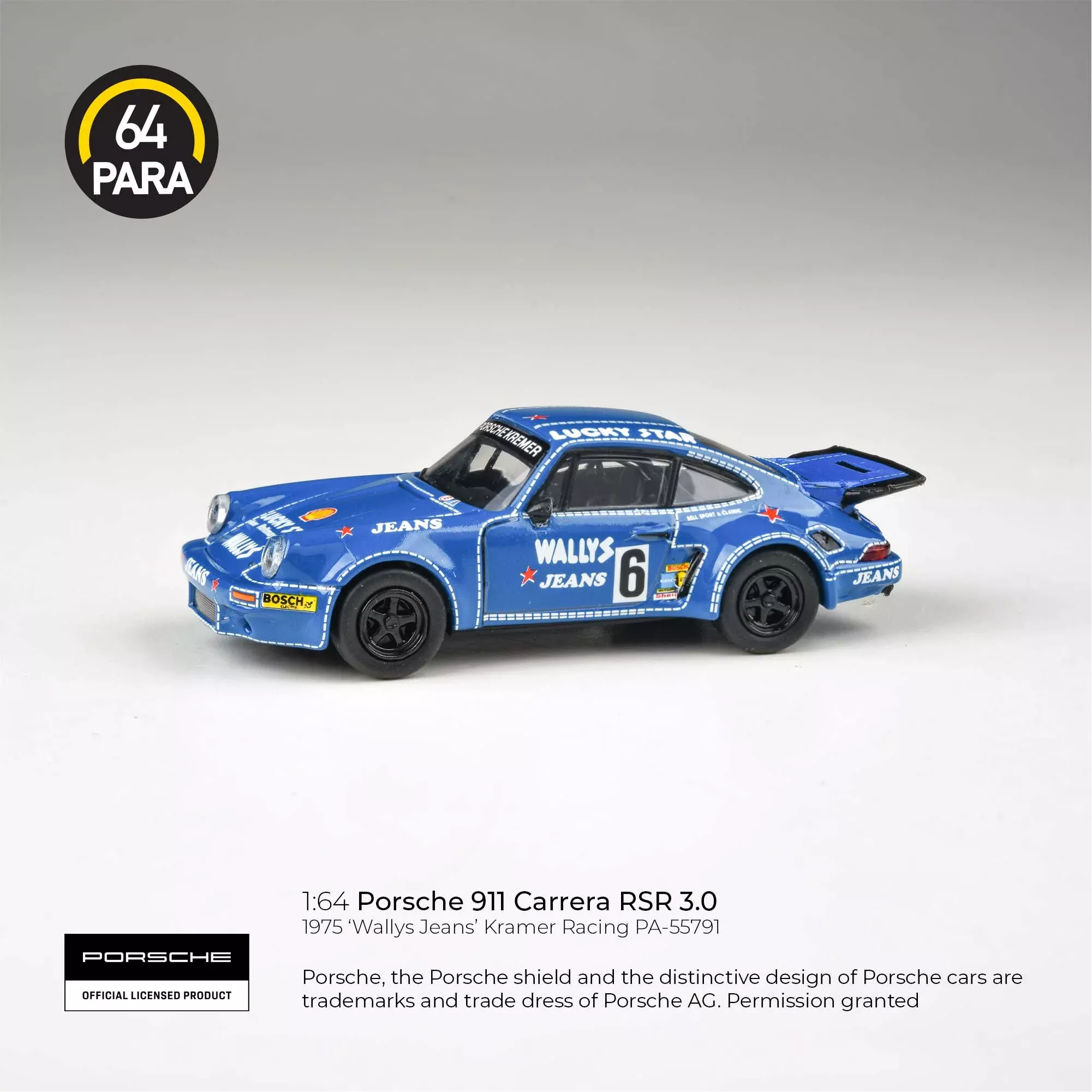 1975 Porsche 911 3.0 RSR ‘Wally’s Jeans’ Para 64 1:64 Scale
