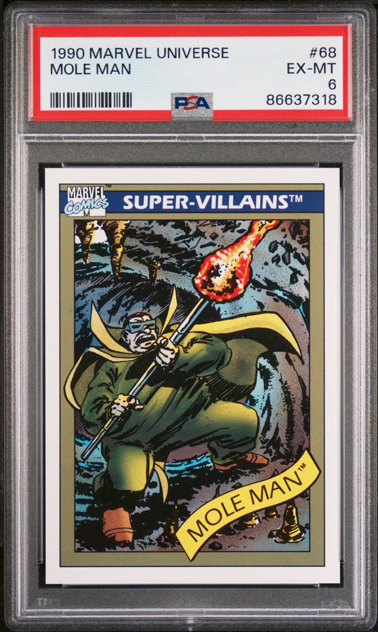 1990 MARVEL UNIVERSE MOLE MAN#68 – PSA 6
