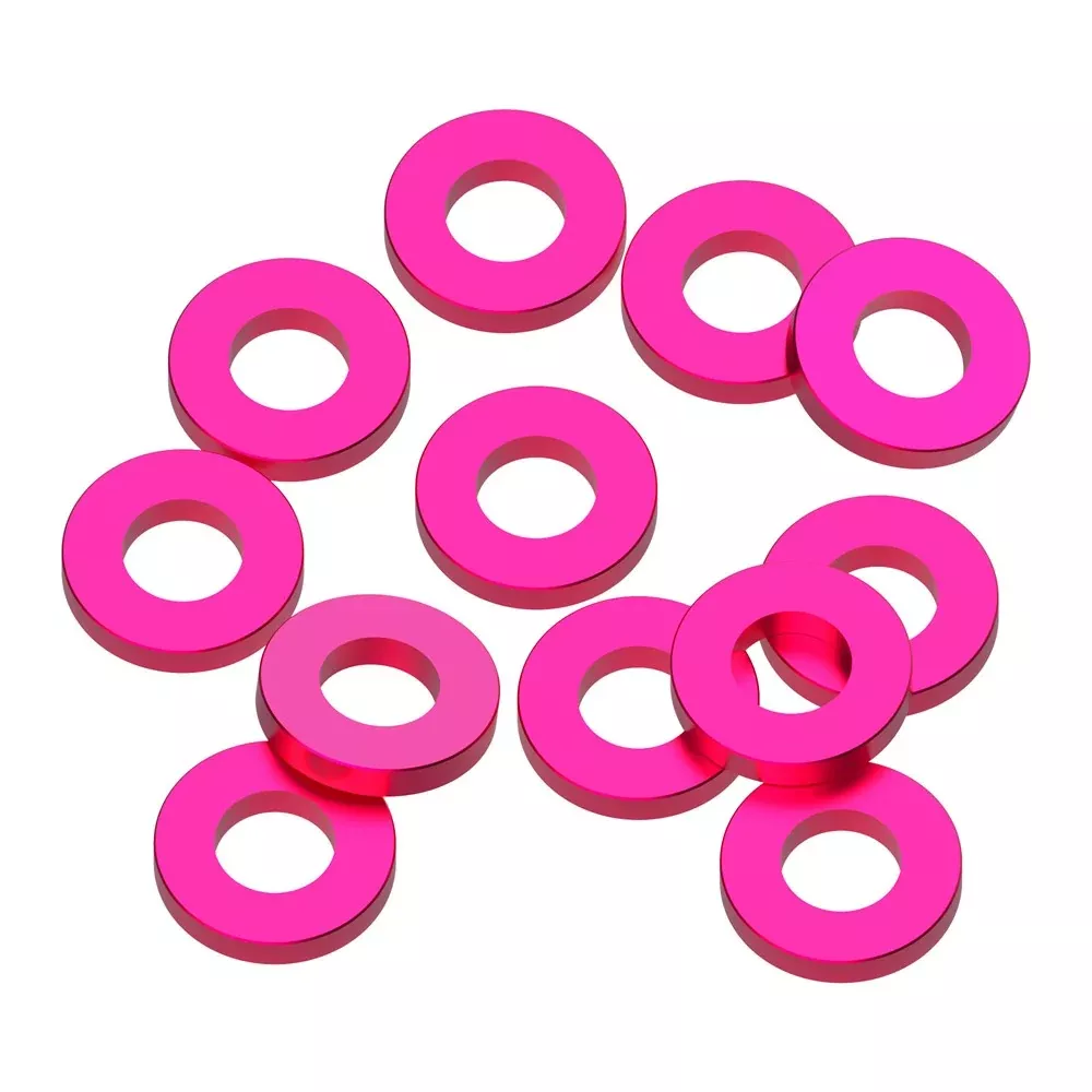 1up Racing Precision Aluminum Shims – 3x6x1mm – Hot Pink