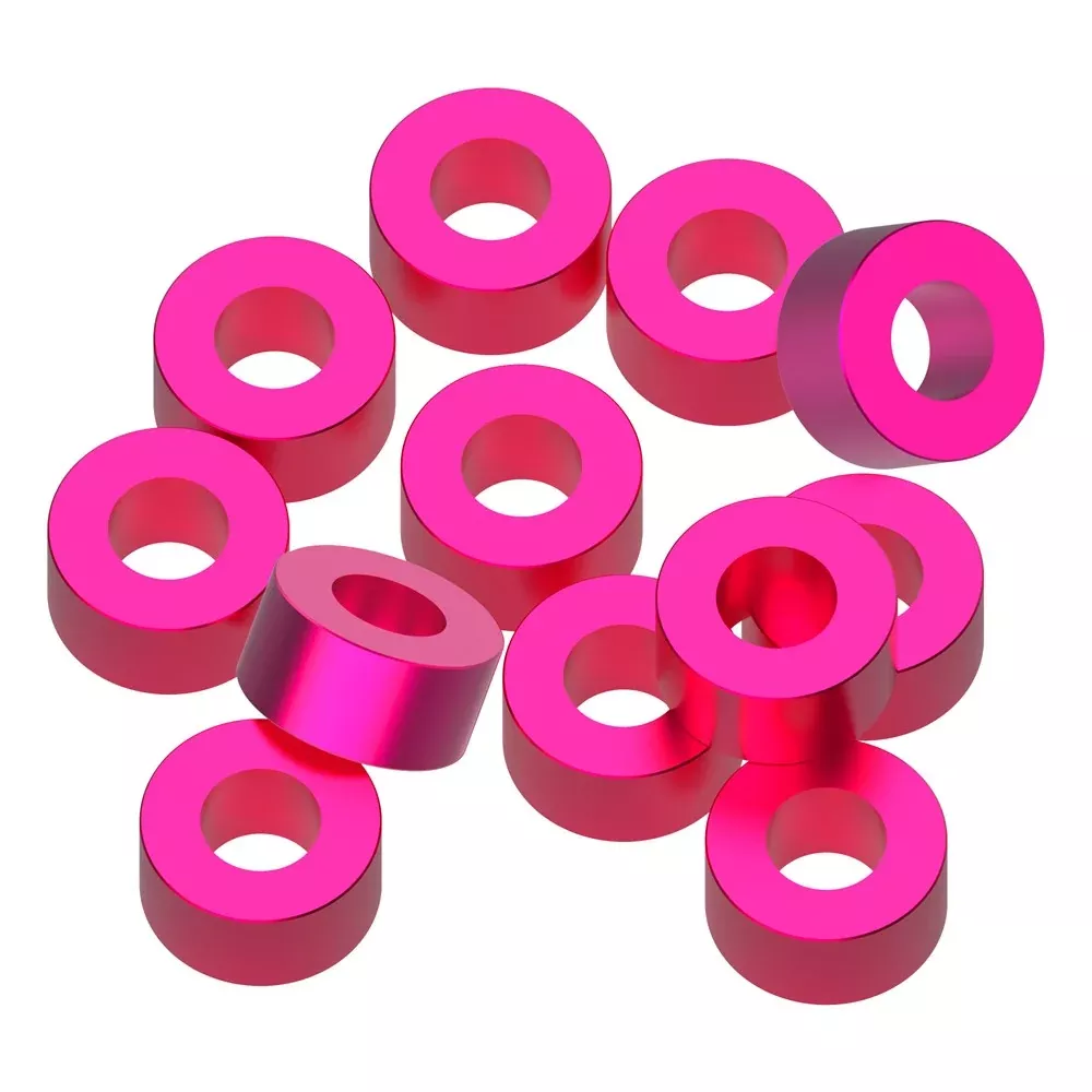 1up Racing Precision Aluminum Shims – 3x6x3mm – Hot Pink