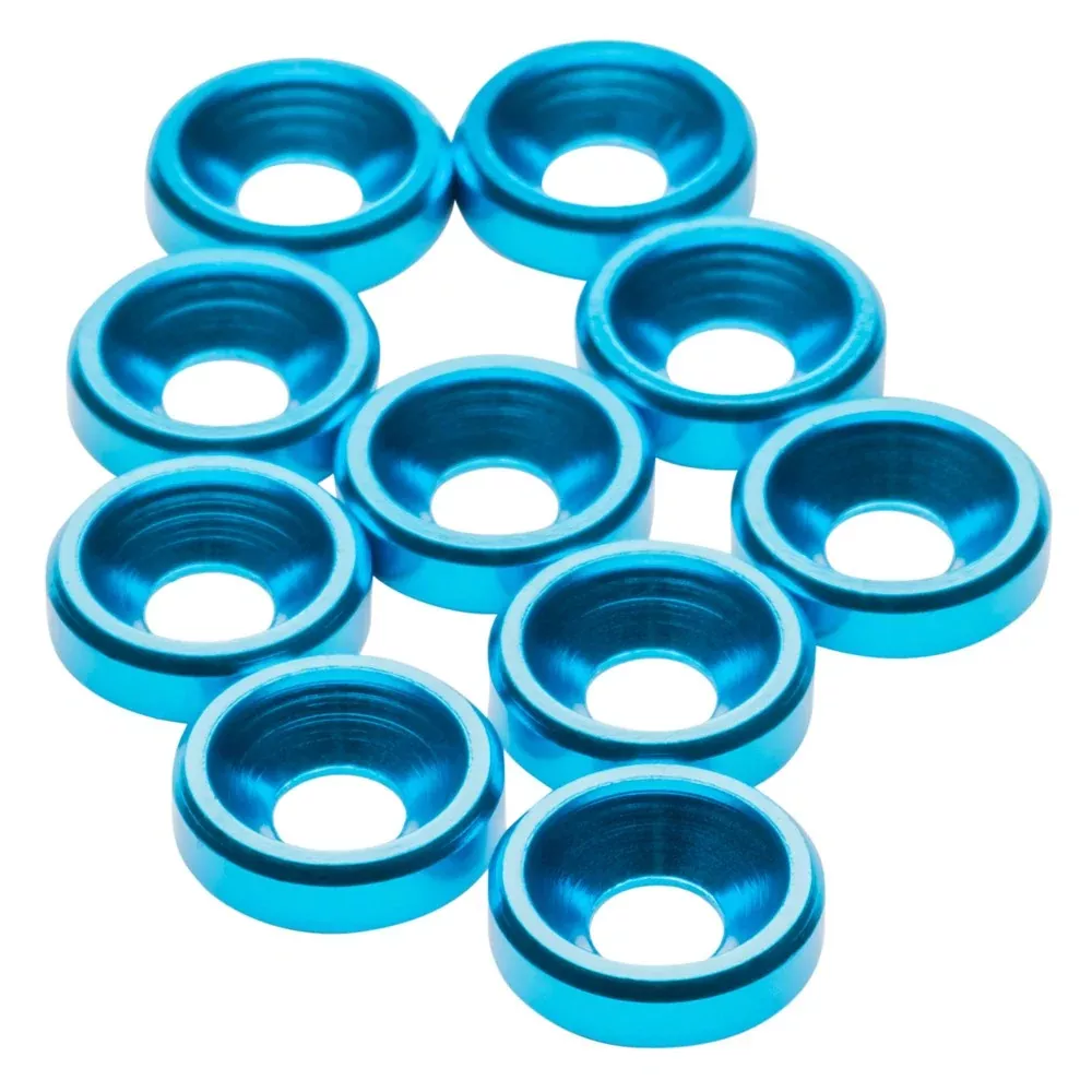 1up Racing Premium Aluminum Countersunk Washers – Bright Blue