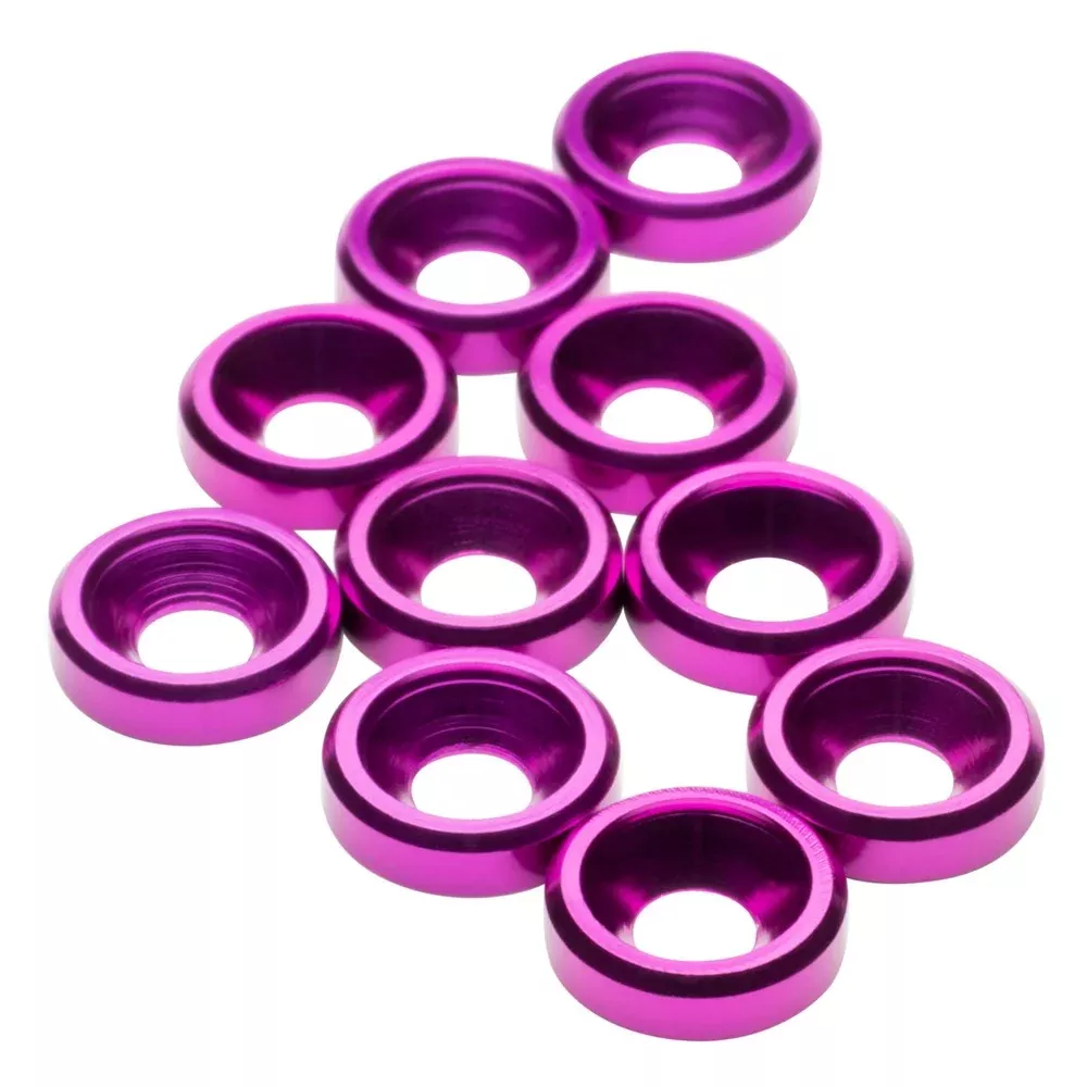 1up Racing Premium Aluminum Countersunk Washers – Purple