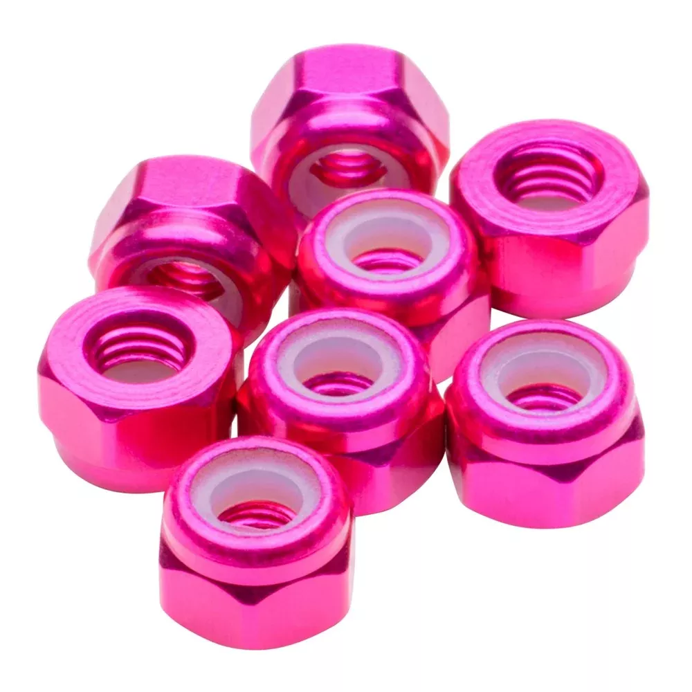 1up Racing Premium Aluminum Locknuts M3 – Hot Pink