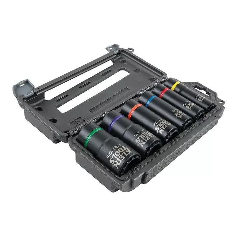 2-In-1 Impact Socket Set, 12-Point, 6-Piece By Klein Tools 66010
