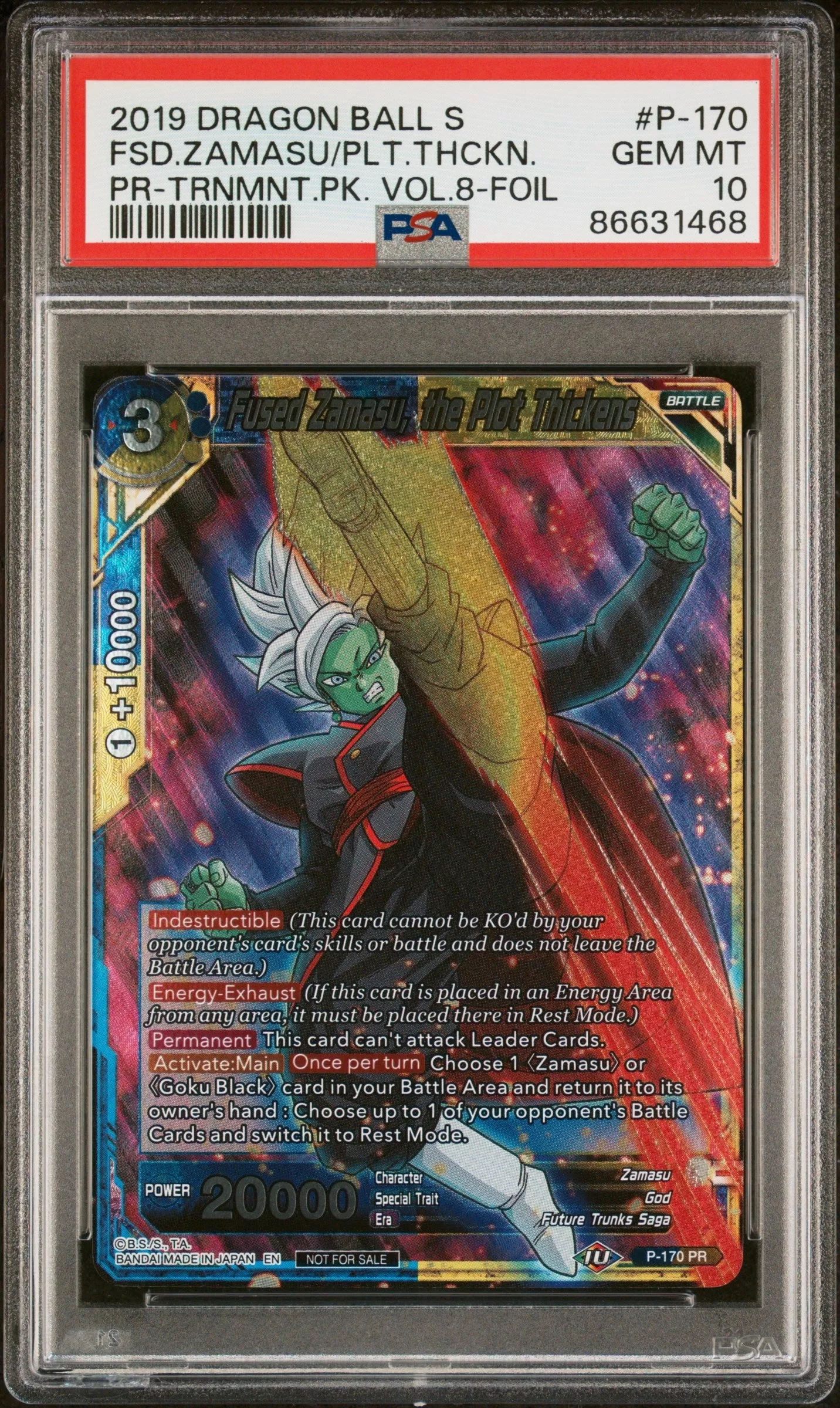 2019 DRAGON BALL SUPER FSD.ZAMASU/PLT.THCKN. #P-170 – PSA 10