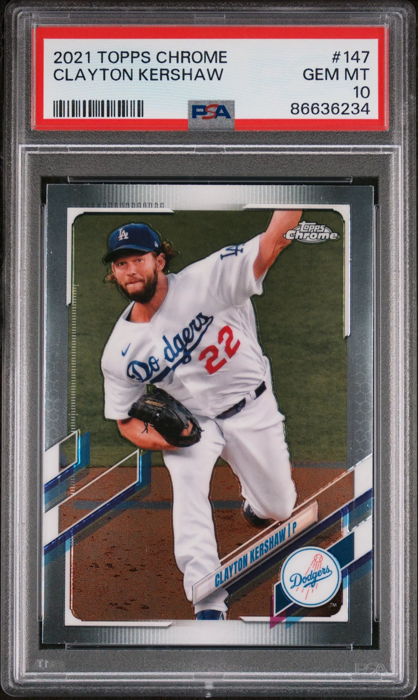 2021 TOPPS CHROME CLAYTON KERSHAW#147 – PSA 10