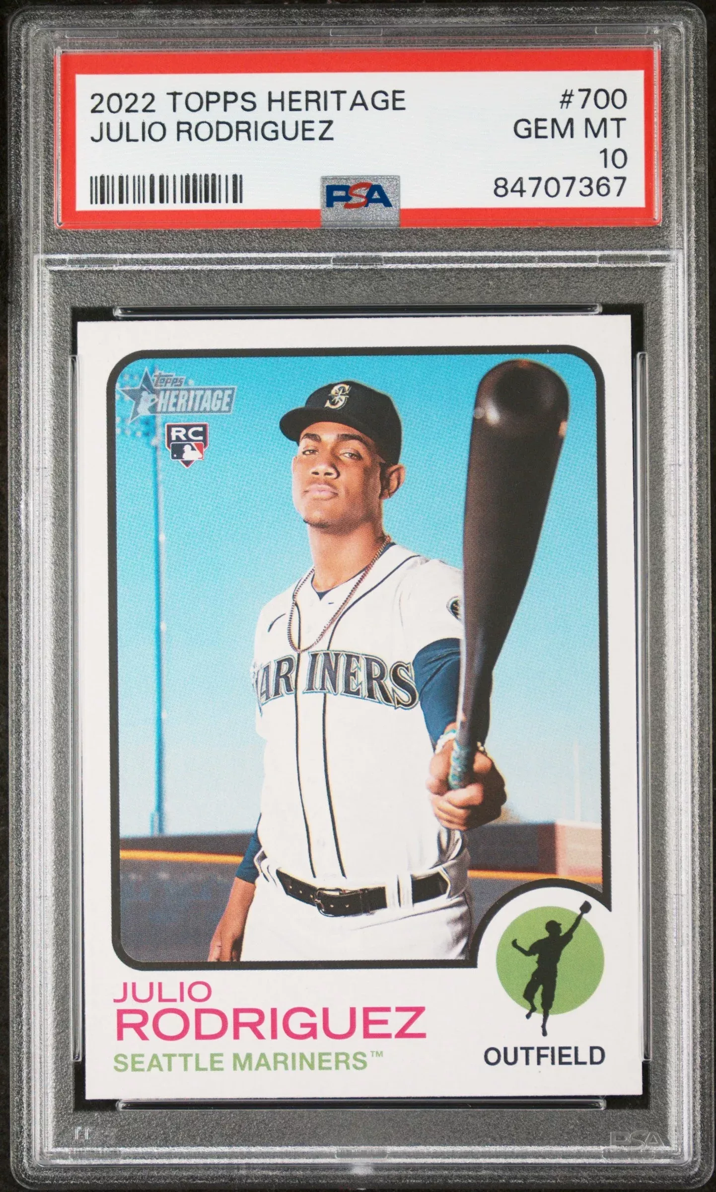 2022 TOPPS HERITAGE JULIO RODRIGUEZ#700 - PSA 10 ROOKIE CARD