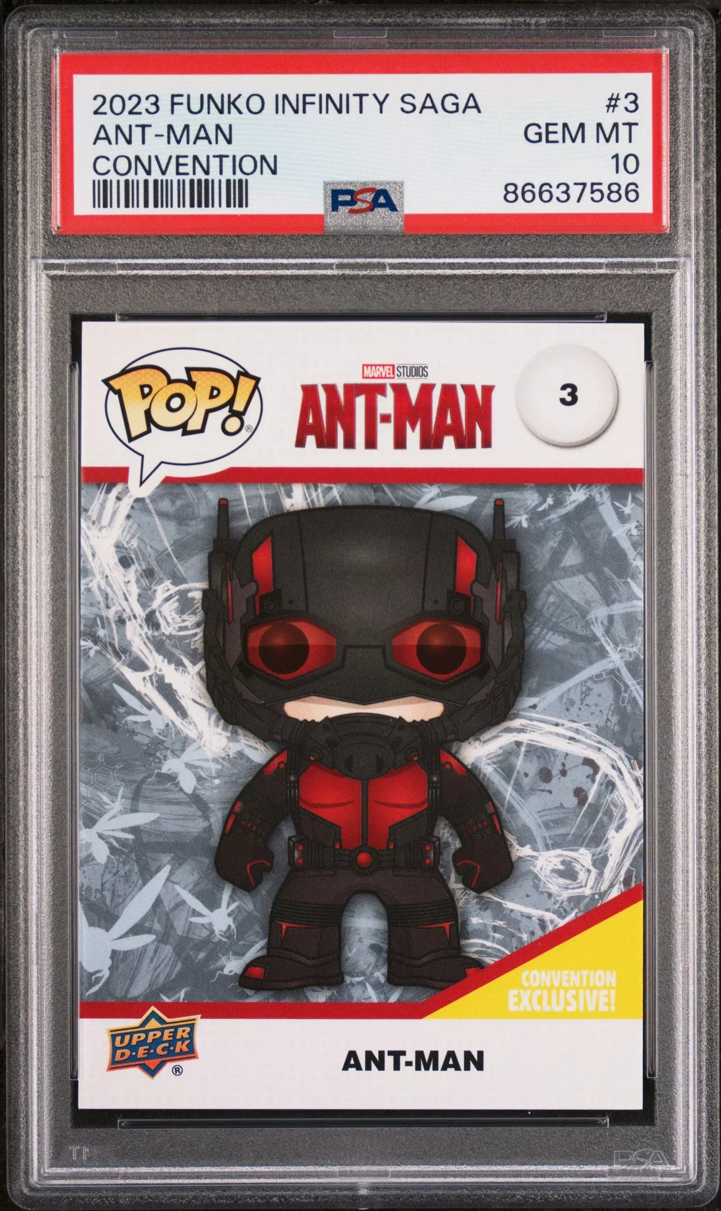 2023 UPPER DECK FUNKO POP MARVELANTMAN CONVENTION #3PSA 10
