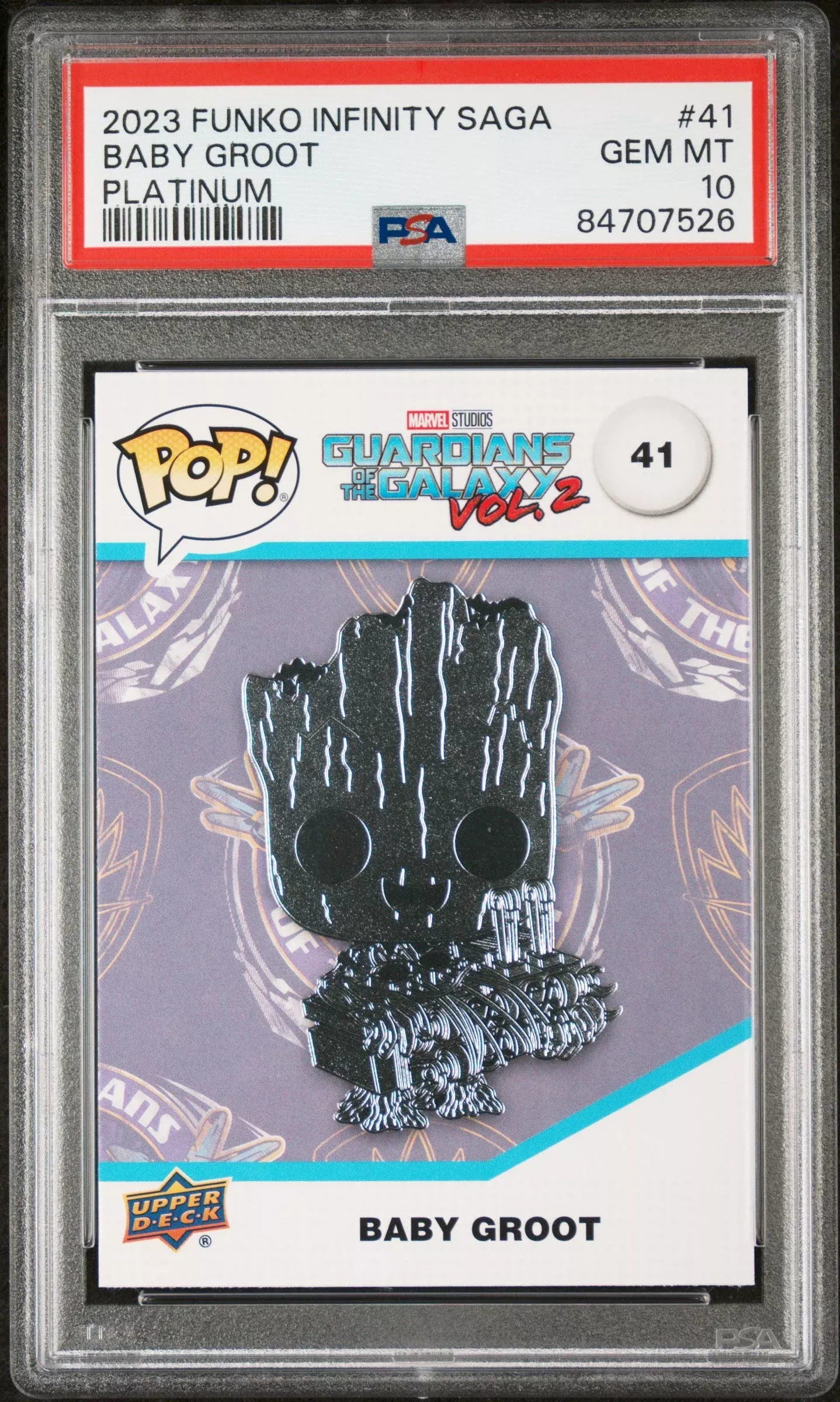 2023 UPPER DECK FUNKO POP MARVELBABY GROOT PLATINUM #41PSA 10