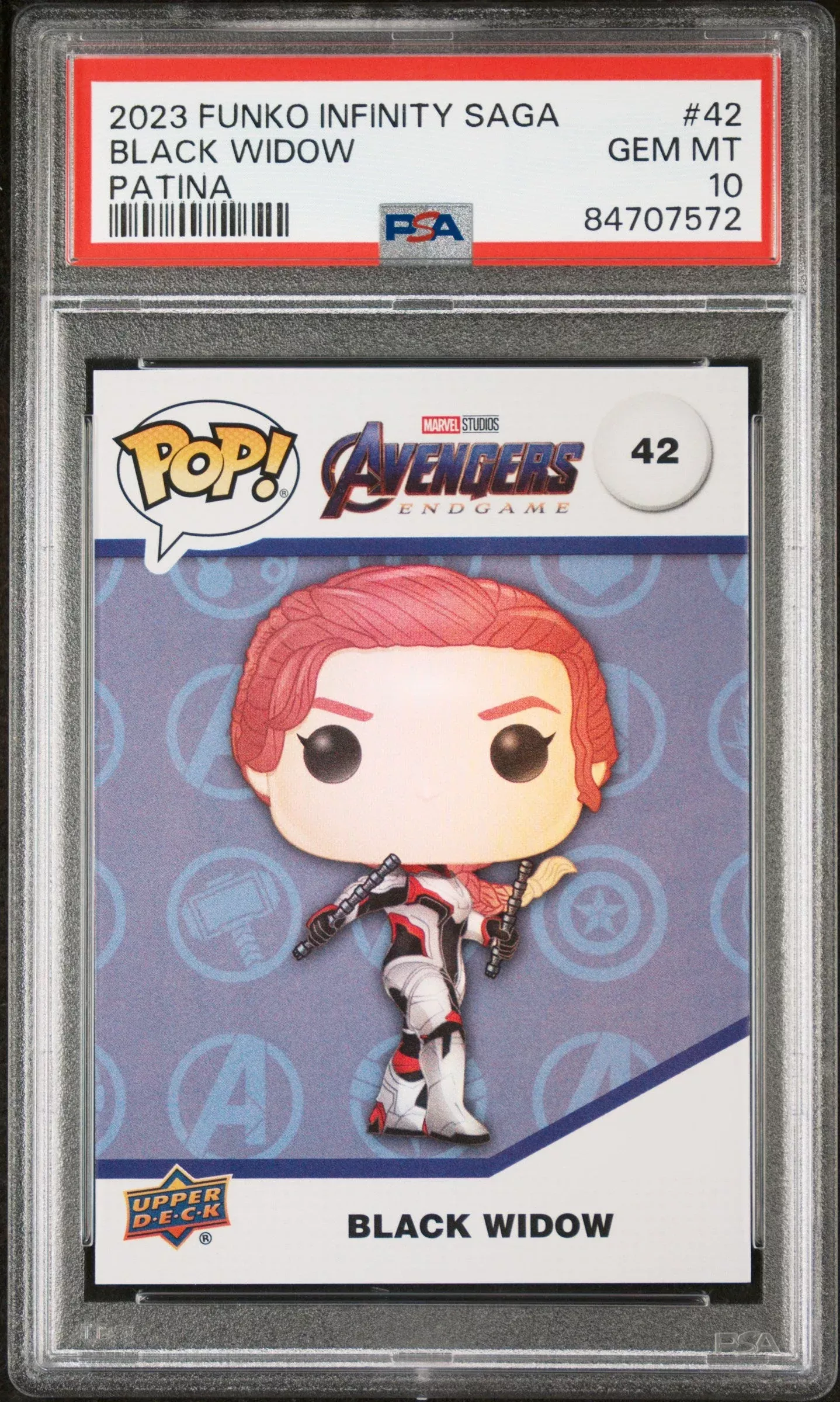 2023 UPPER DECK FUNKO POP MARVELBLACK WIDOW PATINA #42PSA 10