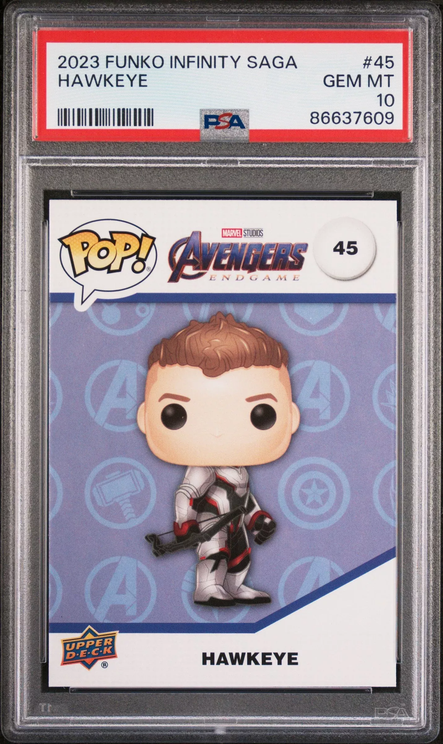 2023 UPPER DECK FUNKO POP MARVELHAWKEYE#45PSA 10