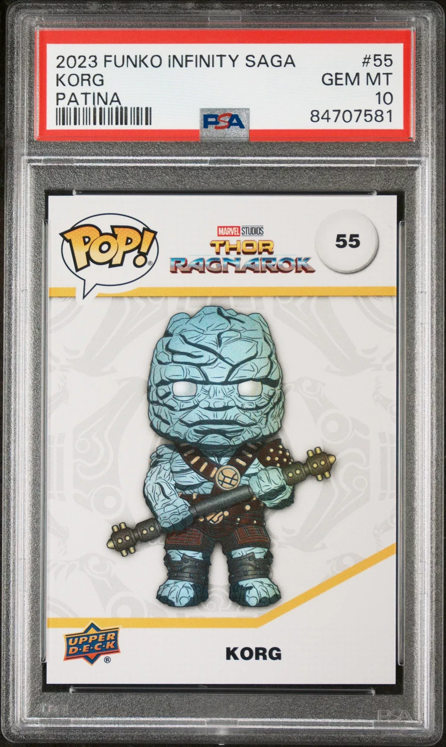 2023 UPPER DECK FUNKO POP MARVELKORG PATINA #55PSA 10