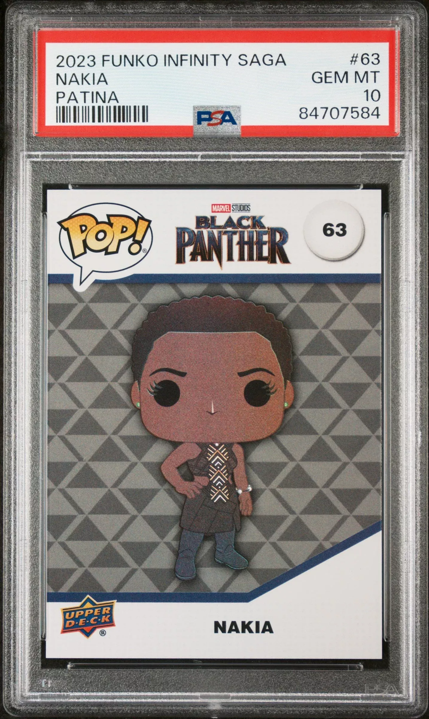 2023 UPPER DECK FUNKO POP MARVELNAKIA PATINA #63PSA 10