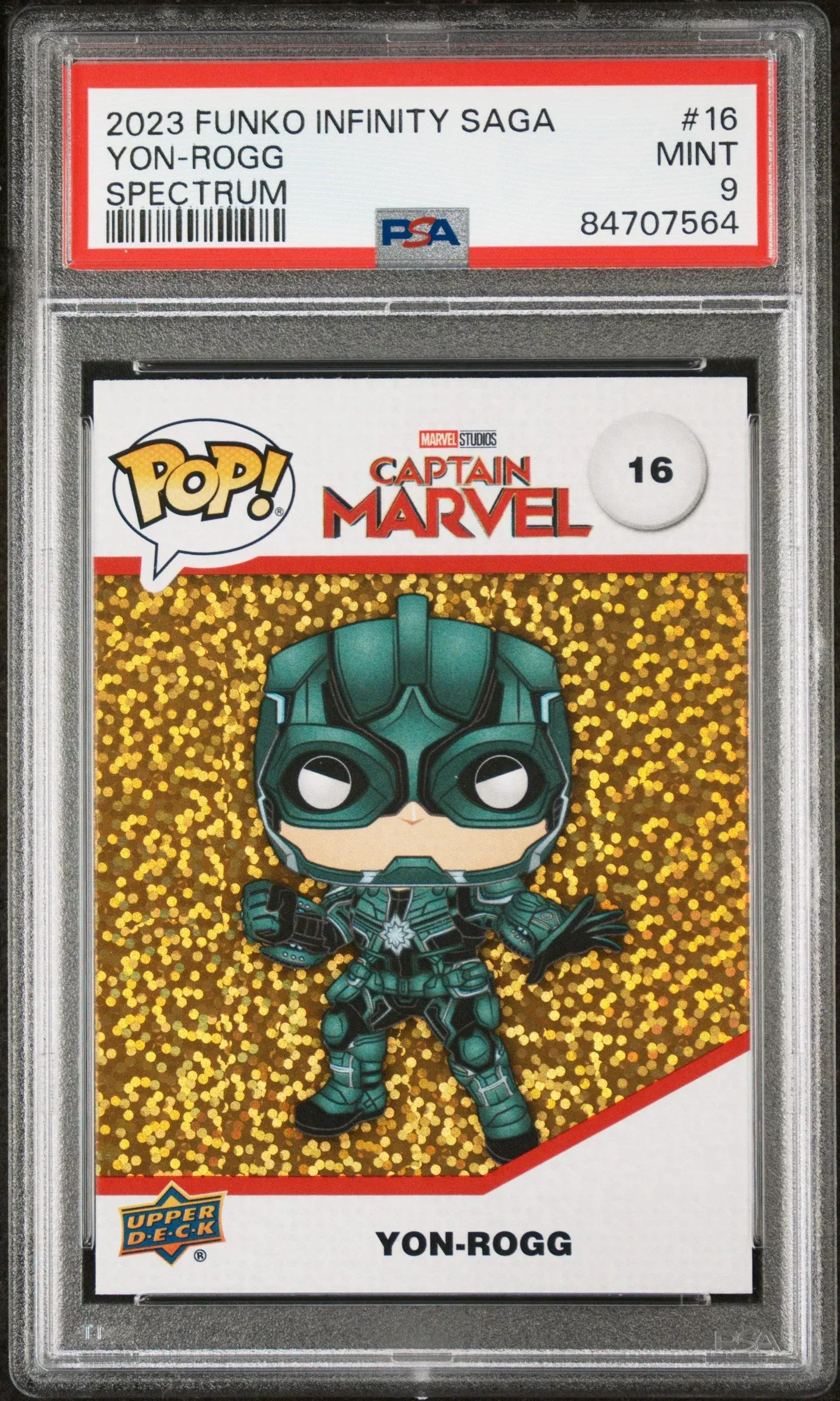 2023 UPPER DECK FUNKO POP MARVELYONROGG SPECTRUM #16PSA 9
