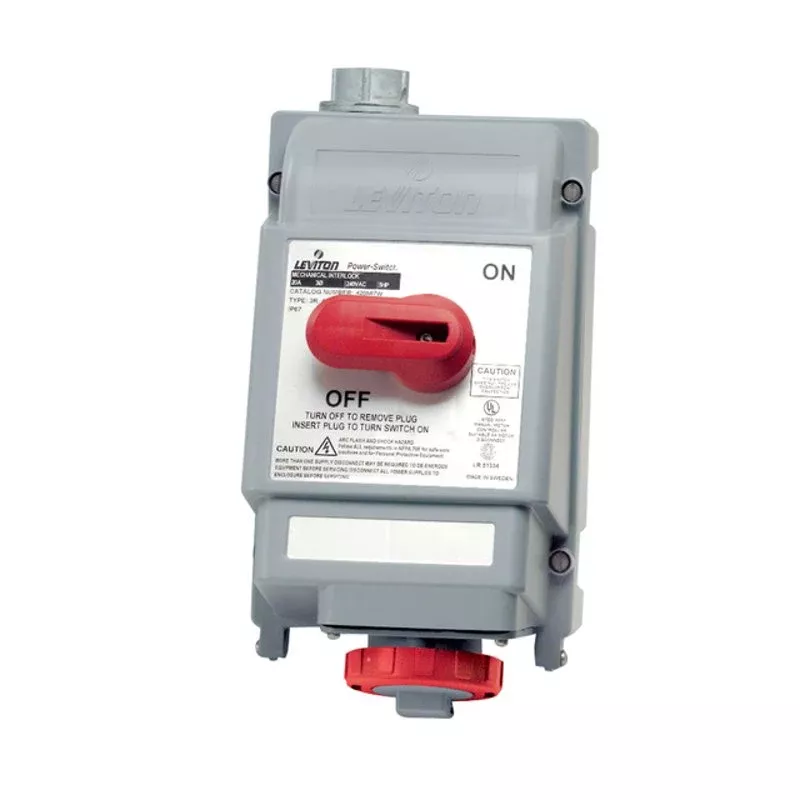 20A, 480V, 3 Phase, Mech. Interlock, Red By Leviton 420MI7W