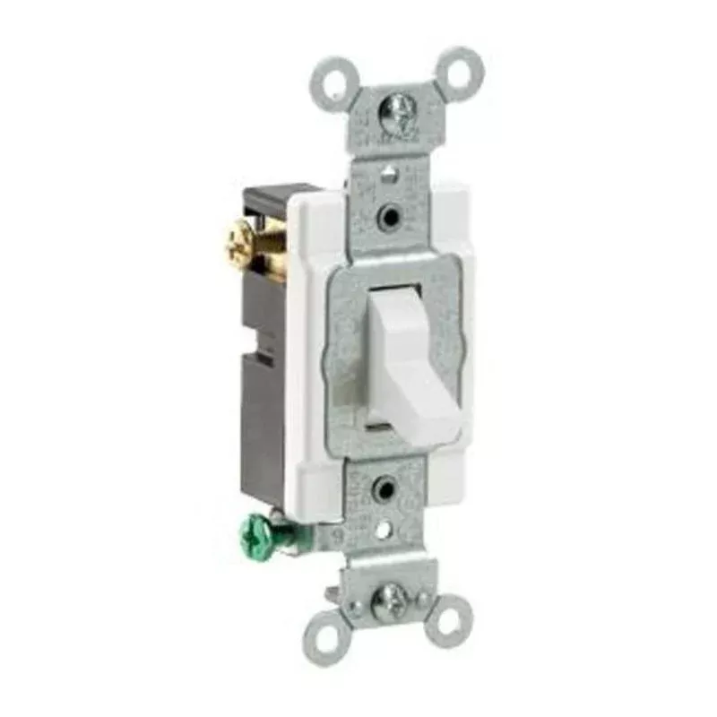 3-Way Switch, 15 Amp, 120/277V, White, Side Wired, Commercial Grade By Leviton CS315-2W