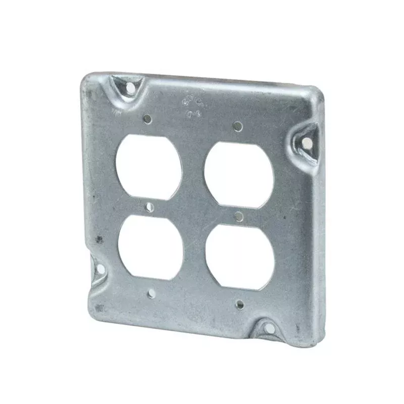 4-11/16″ Square Exposed Work Cover, (2) Duplex Receptacle By Appleton 8492N