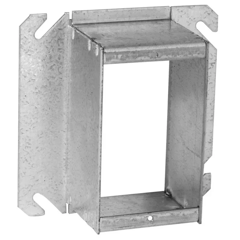 4″ Square Cover, 1-Device, Mud Ring, 2″ Raised, Welded, Metallic By Hubbell-Raco 786