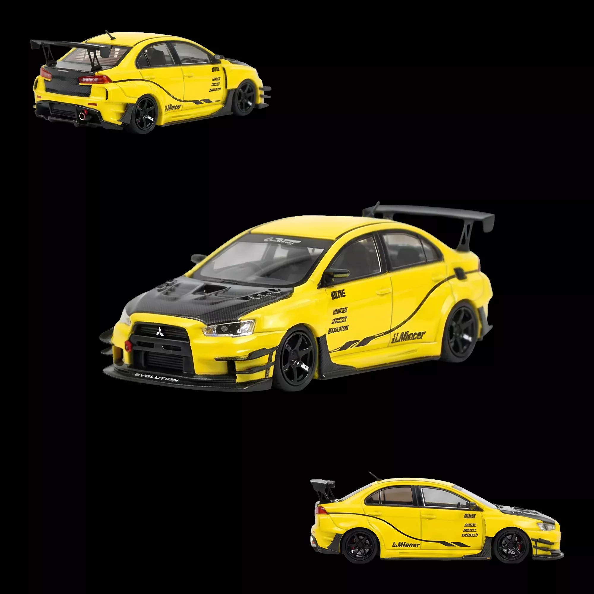 404ERROR Mitsubishi Evolution X Varis Widebody Yellow 1:64