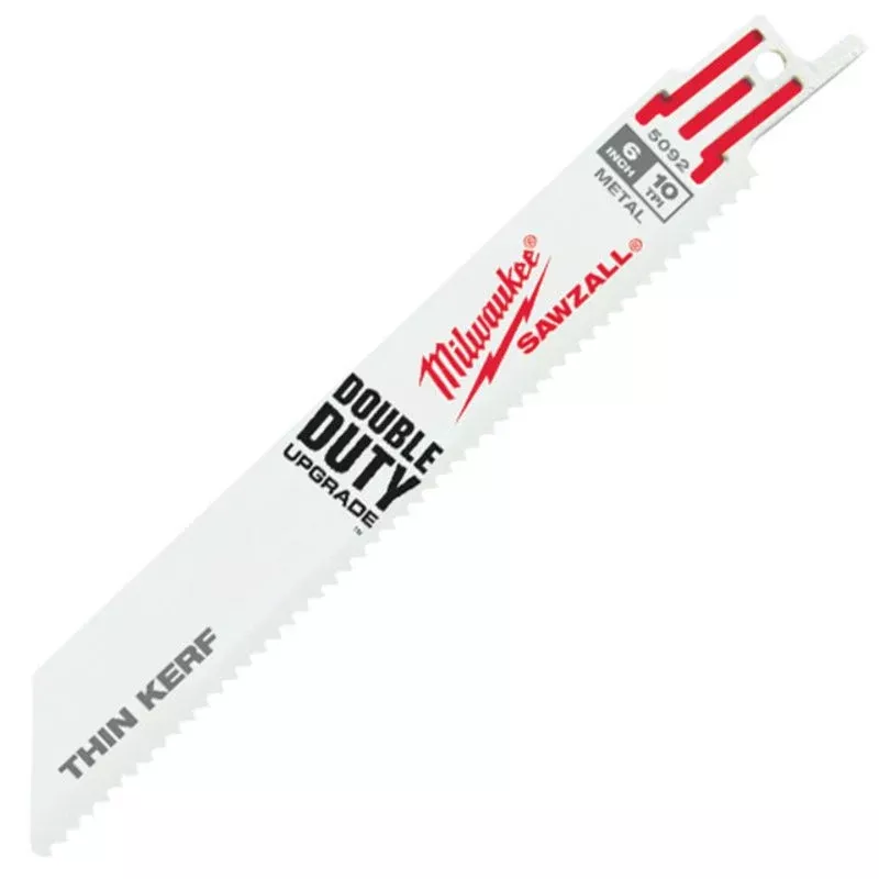 6″ 10 TPI Thin Kerf SAWZALL Blades By Milwaukee 48-00-5092