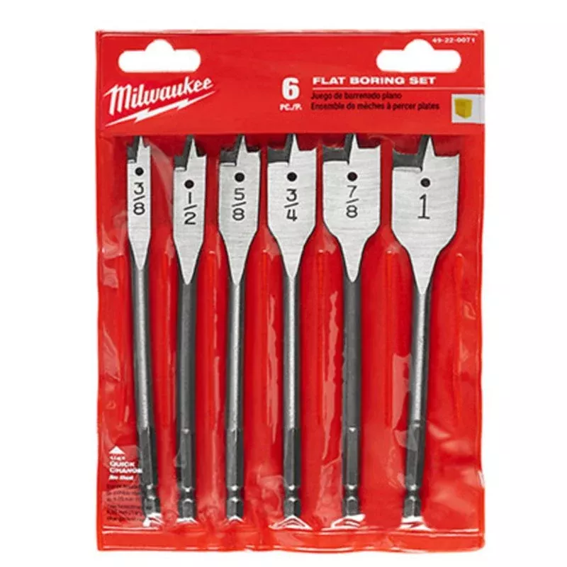 6 Piece Spade Bit Kit By Milwaukee 49-22-0071