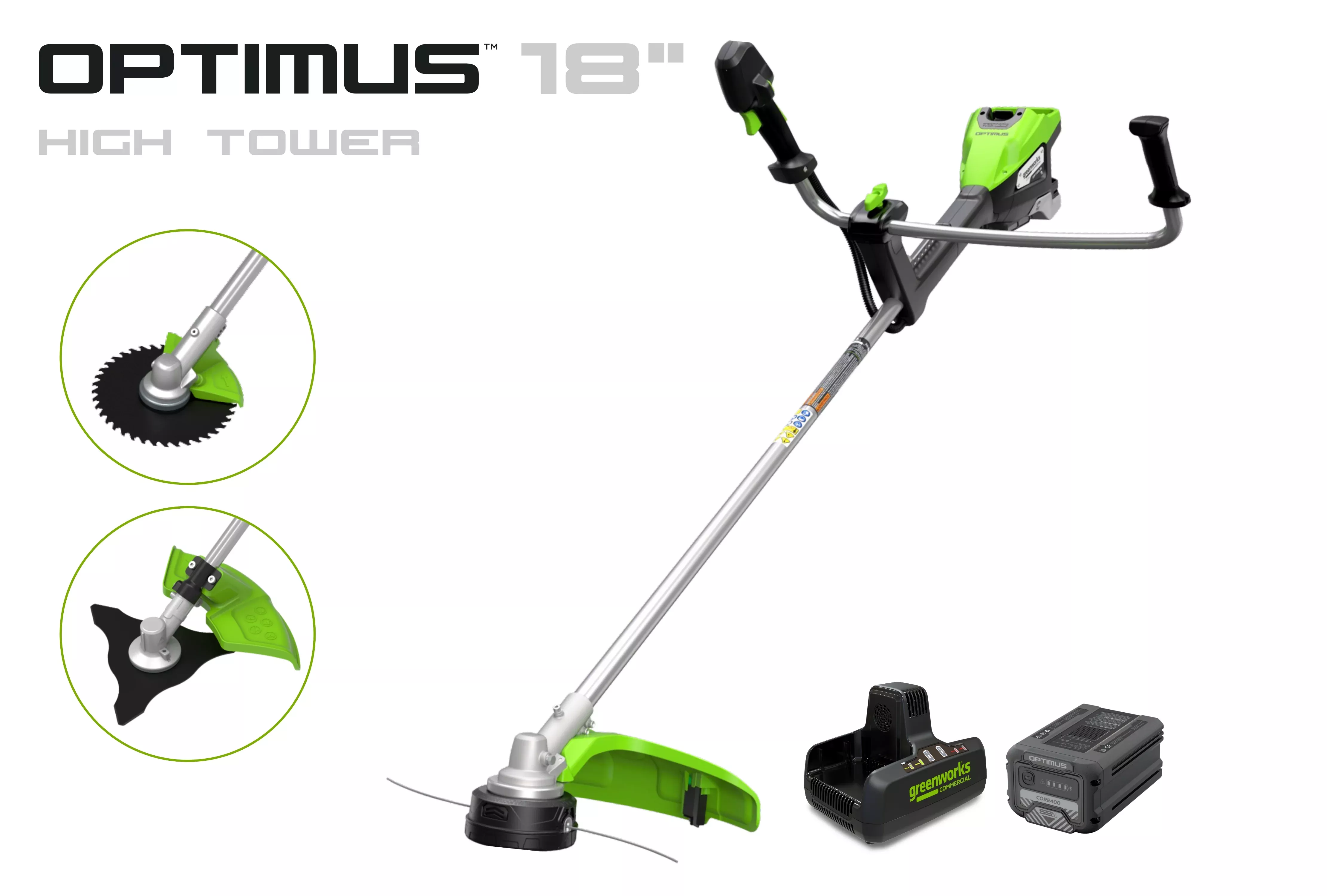 82V OPTIMUS 2.0kW 18" String Trimmer Brush Cutter Kit | TB201H-C4DP