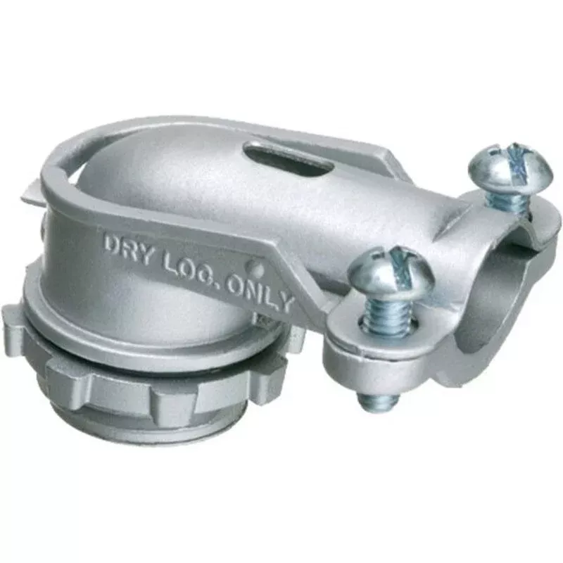 AC/Flex Connector, 3/4", 90°, 2-Screw Clamp, Zinc Die Cast By Arlington 852