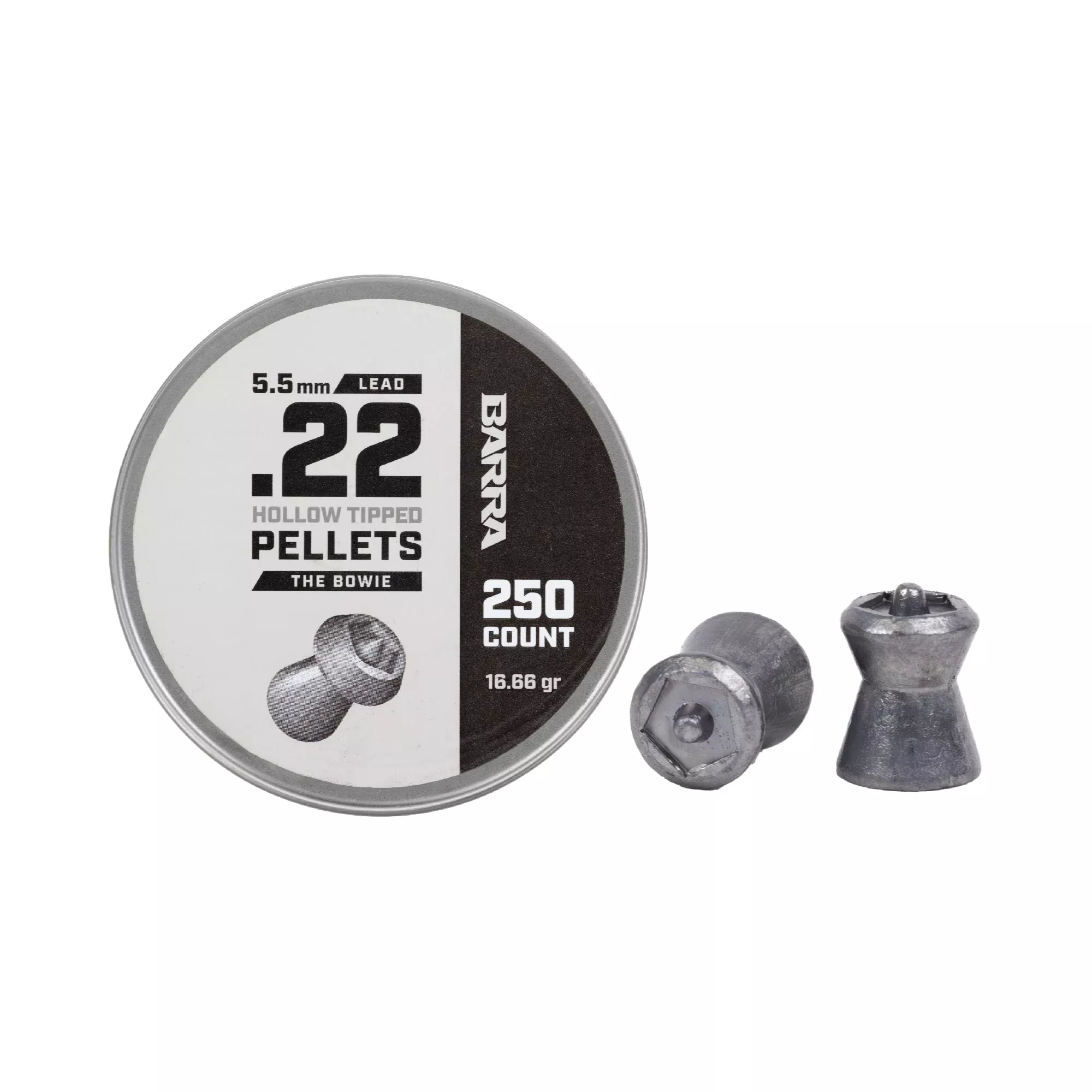 Bowie Hollow Tipped .22 Caliber Pellets – 250 Count
