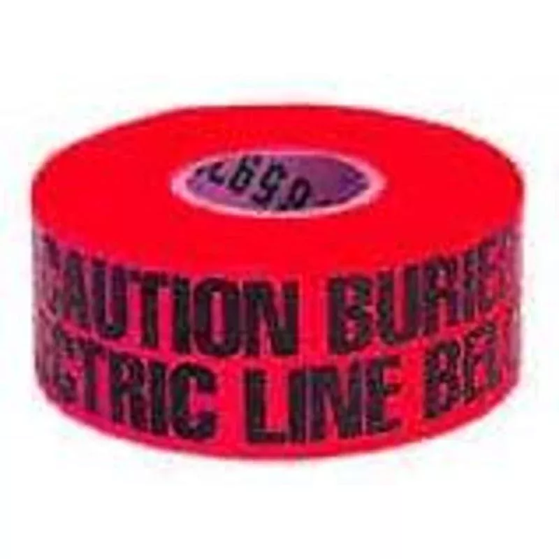 “Buried Electric Line Below” Underground, 3″ x 1000′, Red By Dottie UT8D