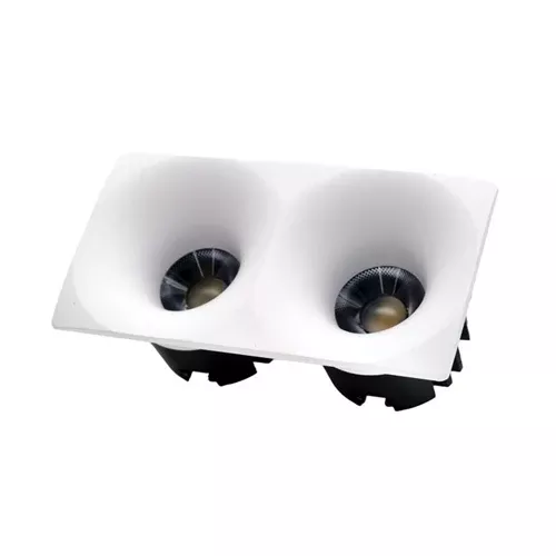Canolight CL-DL6-D18-5CCT-BL, 3'' Double Square Butterfly Downlight, 18W, 1640 Lumens, 5CCT Adjustable, 120–277VAC, 38° Beam Angle, Black Body