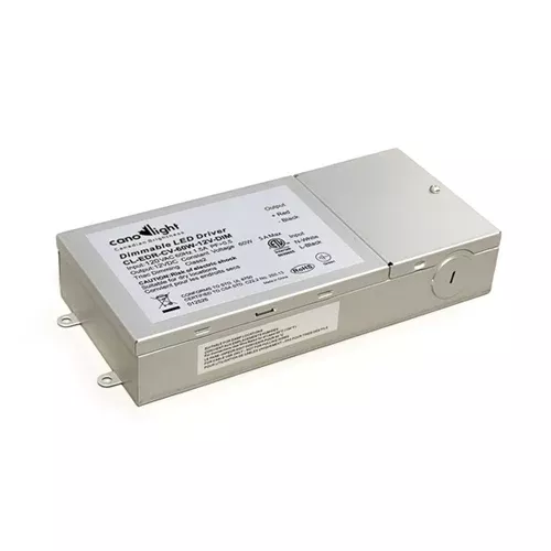 Canolight CL-EDR-CV-60W-12V-DIM, Economy Dimmable LED Driver, 60W, Input 120VAC, Output 12VDC, Triac Dimming Class 2