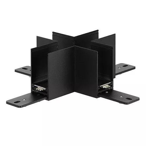 Canolight CL-TrackS-L-CROSS-BL, Surface-Mount Standard Magnet Track Accessory, Cross Corner, Black