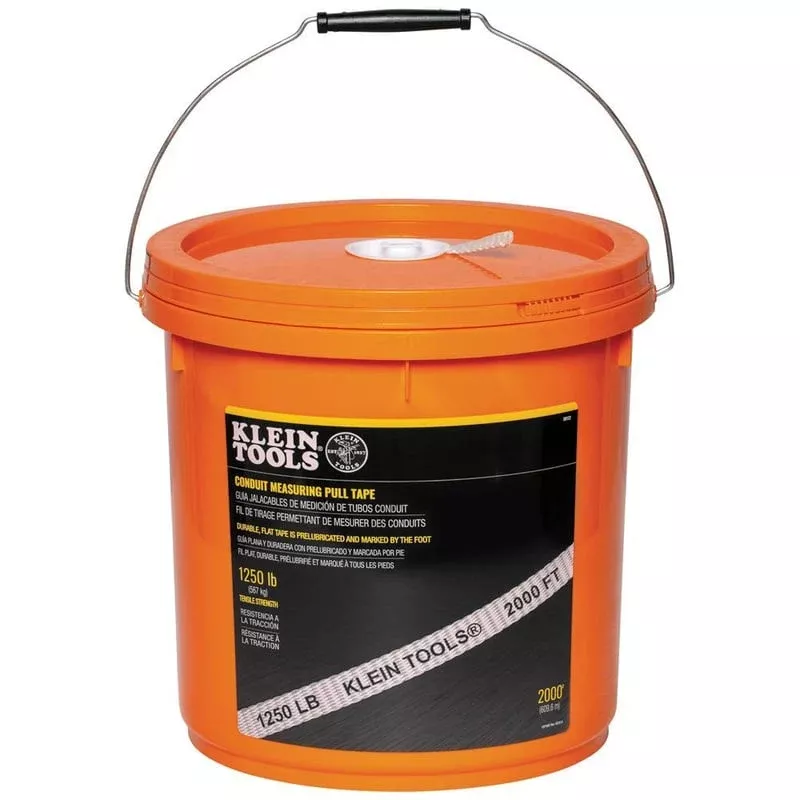 Conduit Measuring Pull Tape, 1250 lbs x 2000′ By Klein Tools 50122