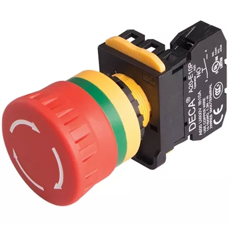 Deca A20B-V4E10R 22 mm Emergency Stop Switch, 1NO