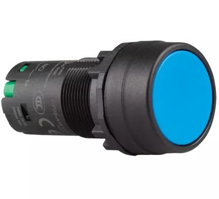 Deca CP2B-M1E20S 22 mm Momentary Unibody Push Button, Flush Head, 2NO, Blue