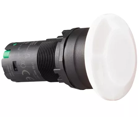 Deca CP2B-M4E10W 22 mm Momentary Unibody Push Button, Mushroom Head, 1NO, White