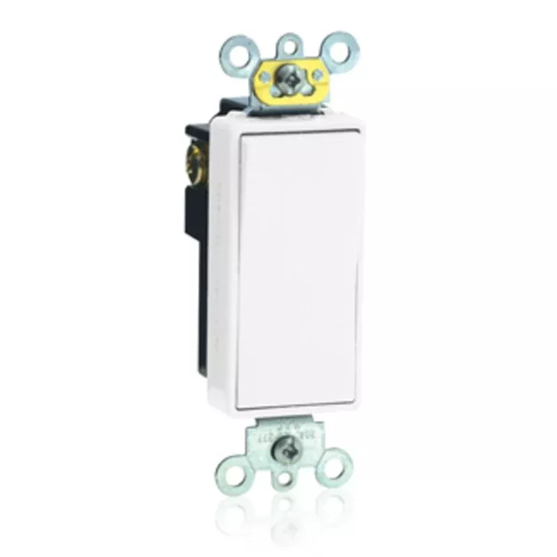 Decora Switch, 20A, 120/277V, 1-Pole, White, Back/Side Wired By Leviton 5621-2W