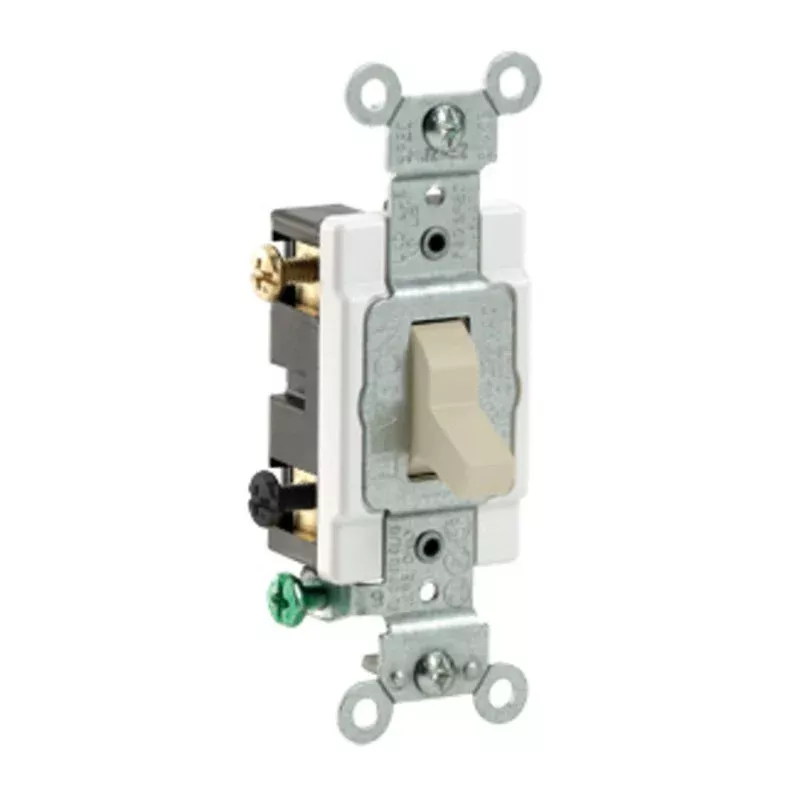 Double Pole Switch, 20 Amp, 120/277V, Ivory, Side Wired, Commercial By Leviton CS220-2I