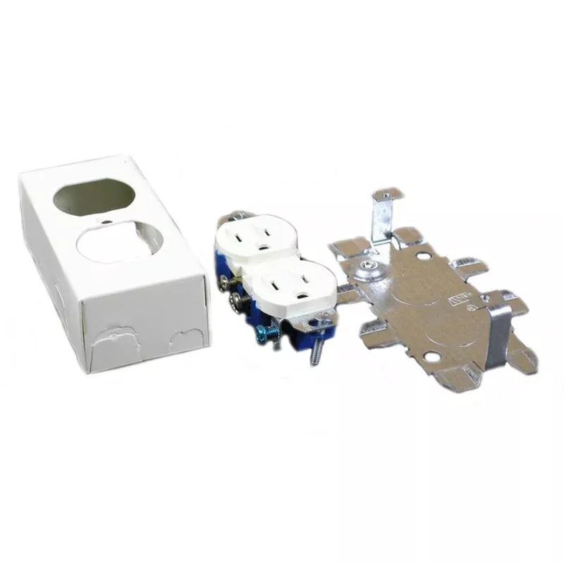 Duplex Receptacle & Box, 500/700 Series Raceway, Ivory By Wiremold V57243G
