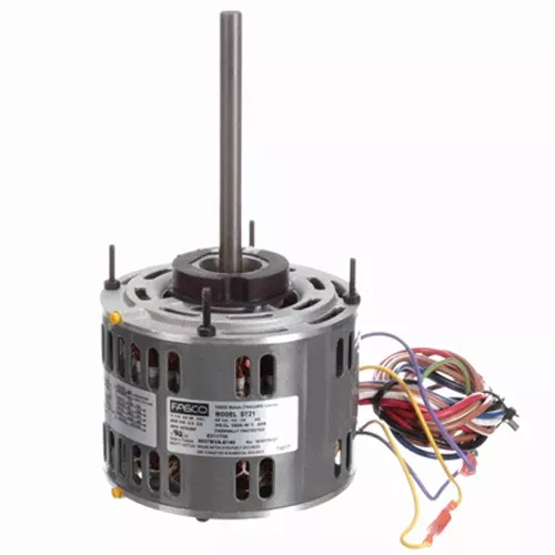 Fasco FA-D721, 5.6'' Direct Drive Blower Motor, Sleeve Bearing, PSC Type, 1/4-1/5-1/6 HP, 3 Speeds, 1075 RPM, 115 Volt, 4.8/3.3/2.6 Amps, Reversible Rotation, 1/2''x6'' Shaft