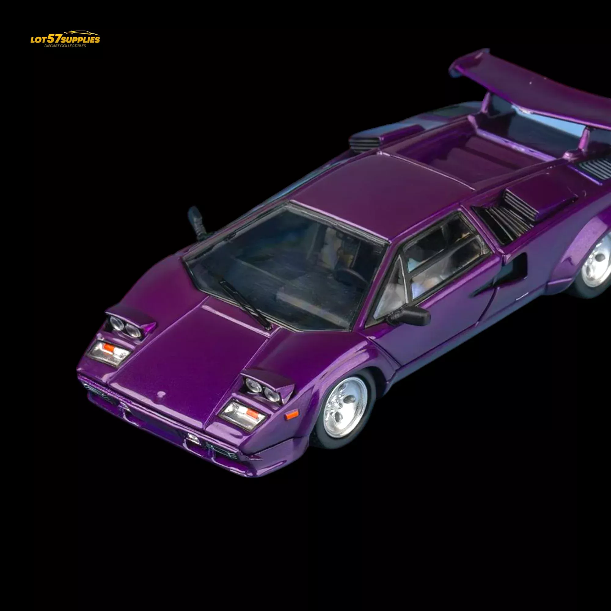 FindClassically Countach LP5000S Metallic Purple w/ Wing 1:64