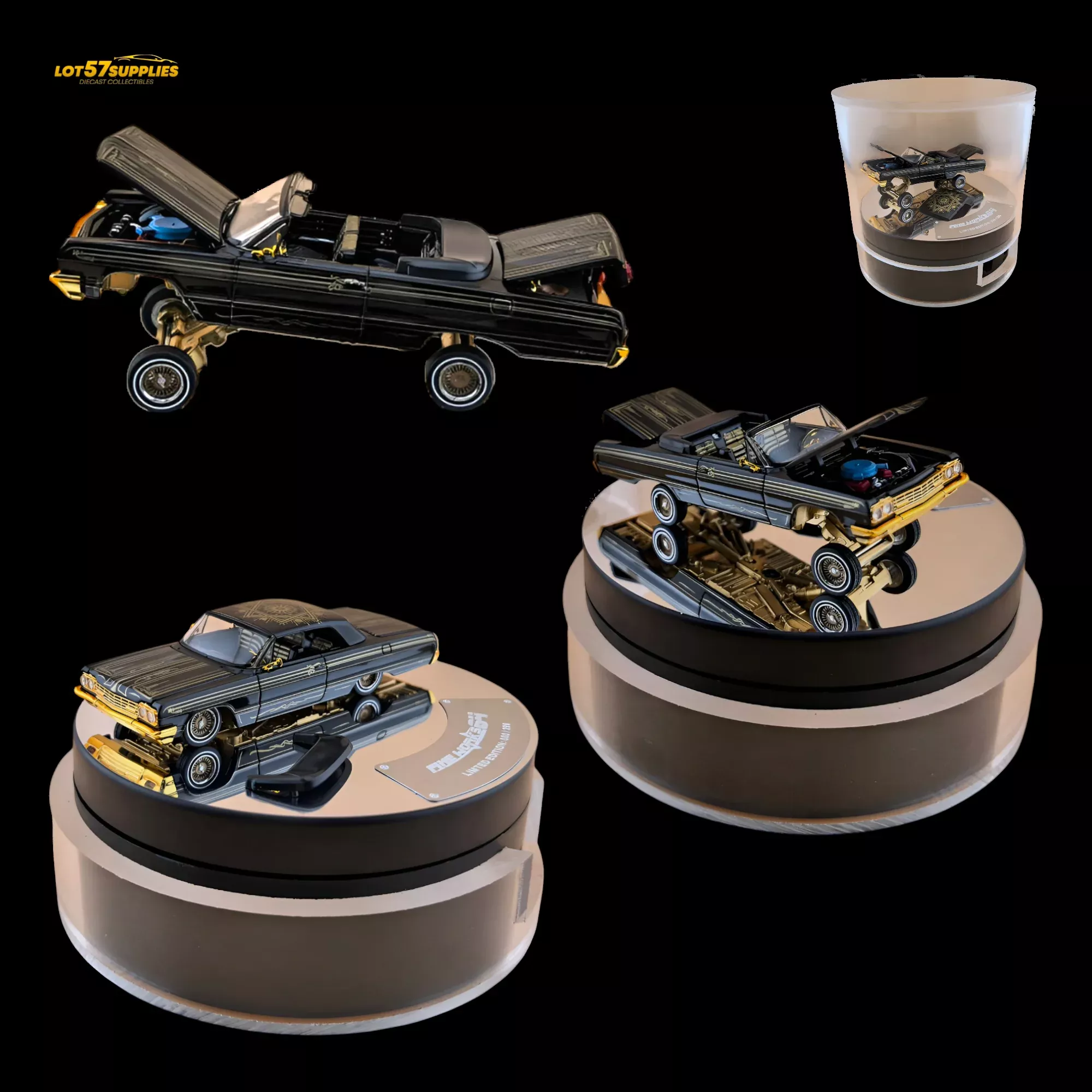 Fine Works64 Chevrolet Impala Lowrider Black Gold 1:64