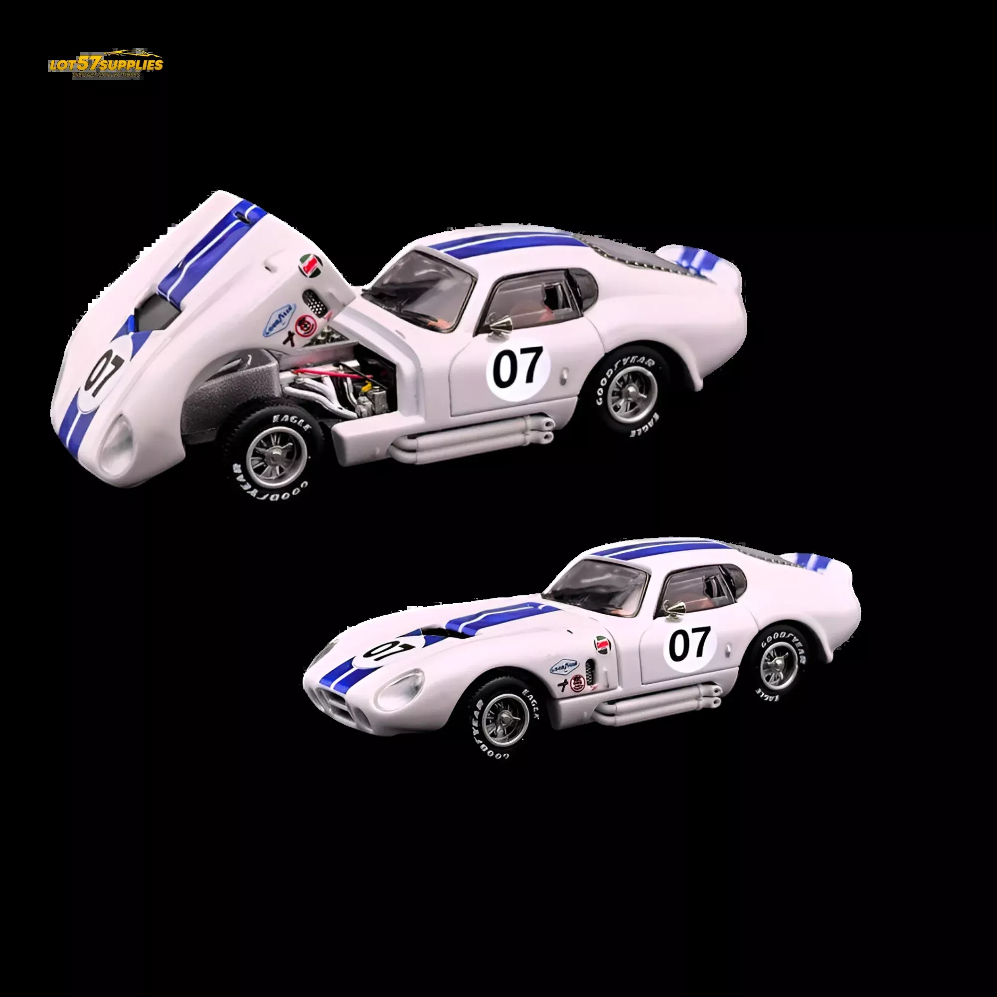 Fine Works64 Shelby Daytona White with Blue Stripes 1:64