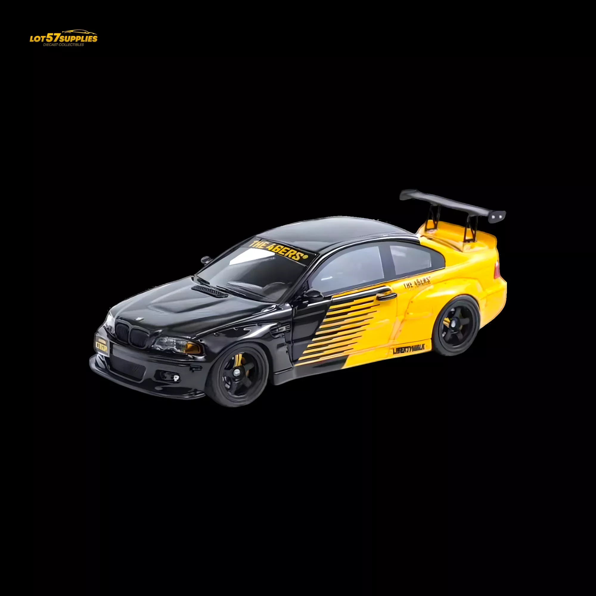 Flame BMW M3 E46 Widebody Pandem Black & Yellow 1:64