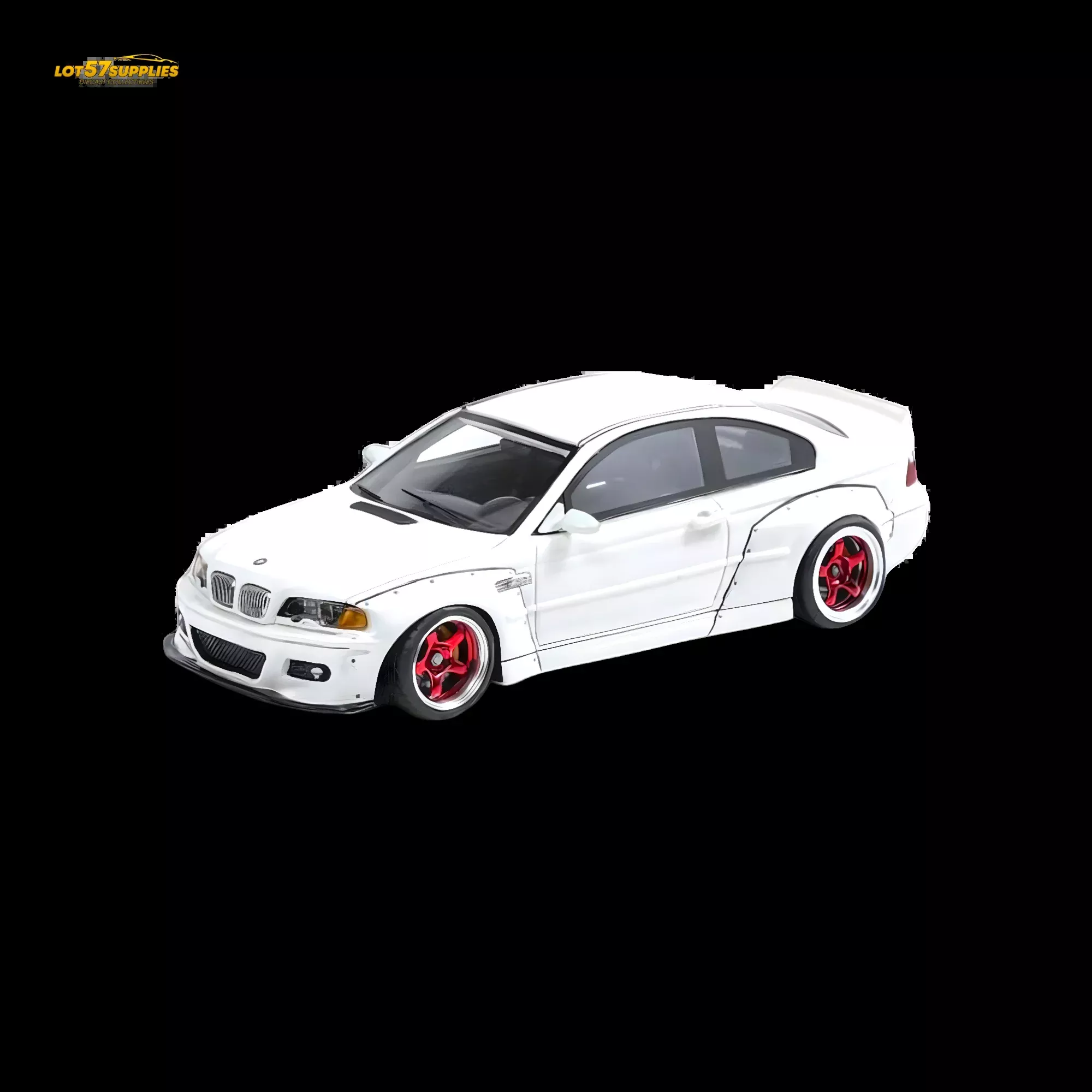 Flame BMW M3 E46 Widebody Pandem Pearlescent White 1:64
