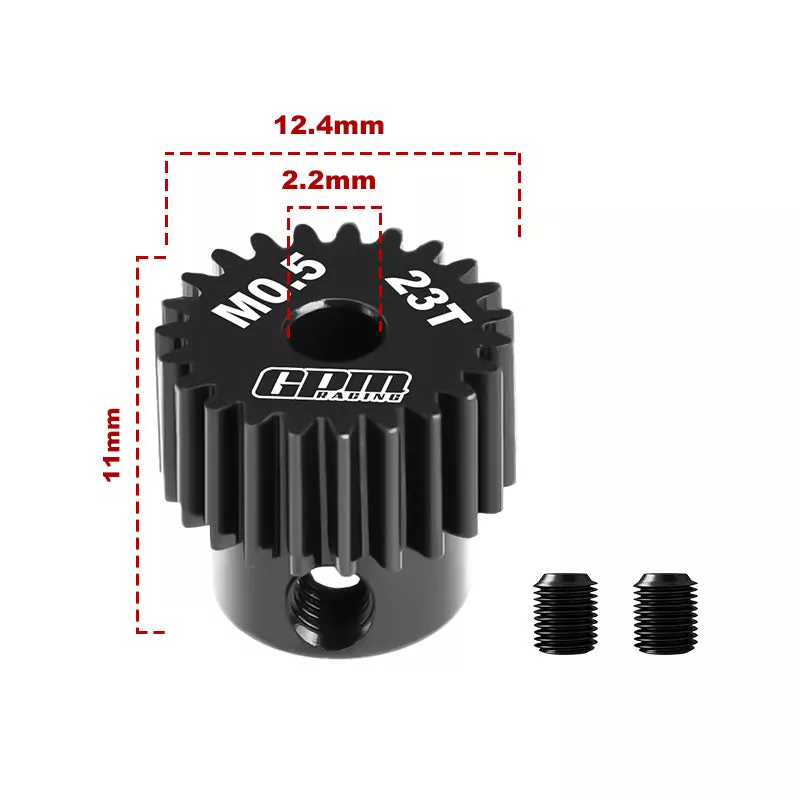 GPM RACING,ACCESSORIES 40Cr STEEL MOTOR GEAR 23T(MODULE:0.5MM,MOTOR TOOTH DIAMETER:3.175MM) MG323T/0.5M