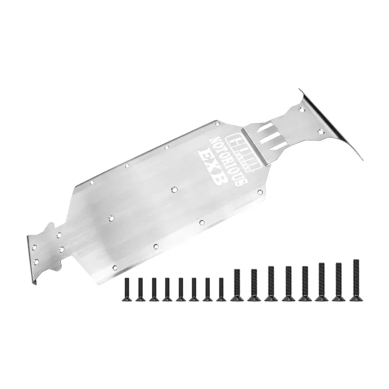 GPM RACING,ARRMA-NOTORIOUS STAINLESS STEEL INTEGRATED CHASSIS SKID KIT MNV6333