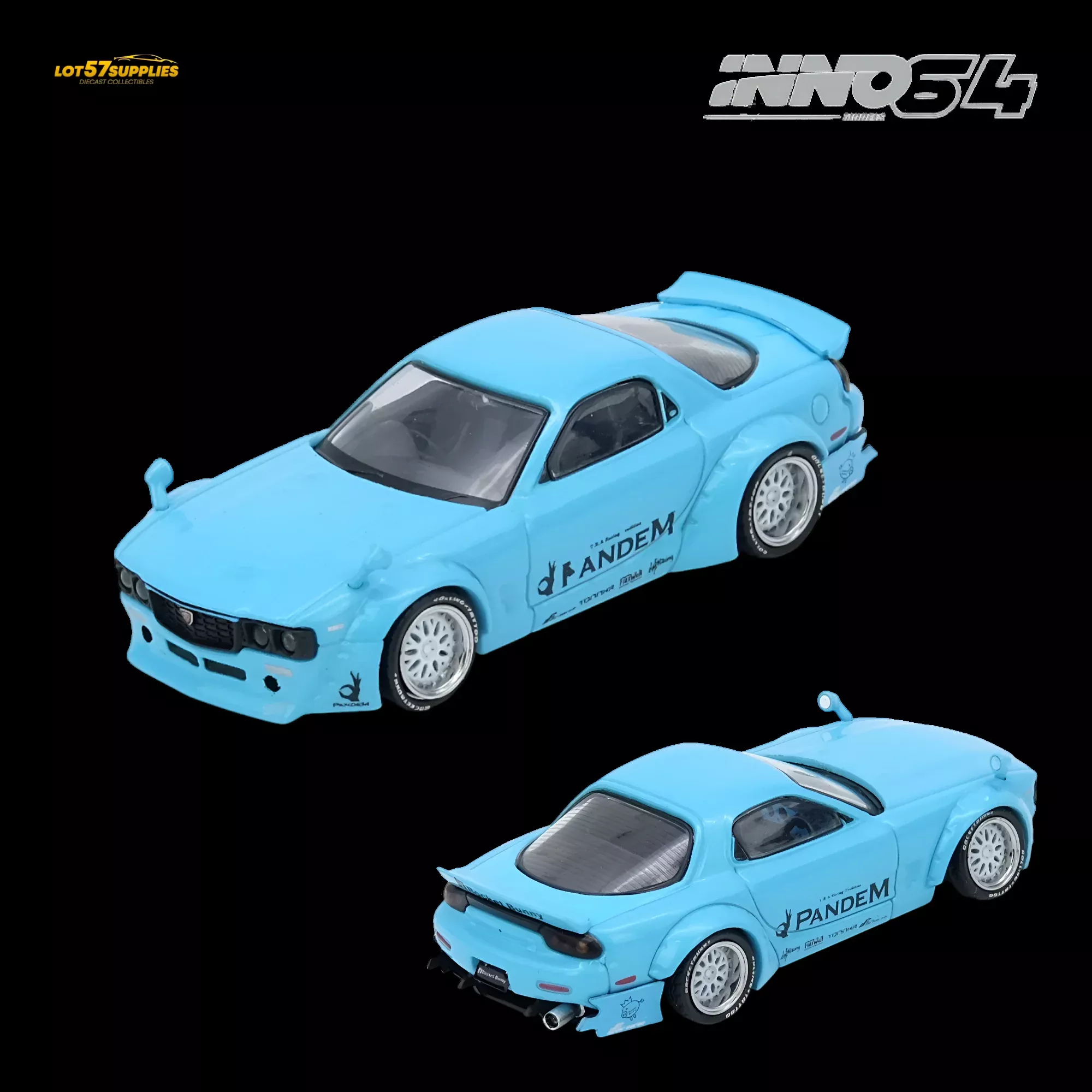 INNO64 Mazda RX7 FD3S Pandem Tiff Blue 1:64