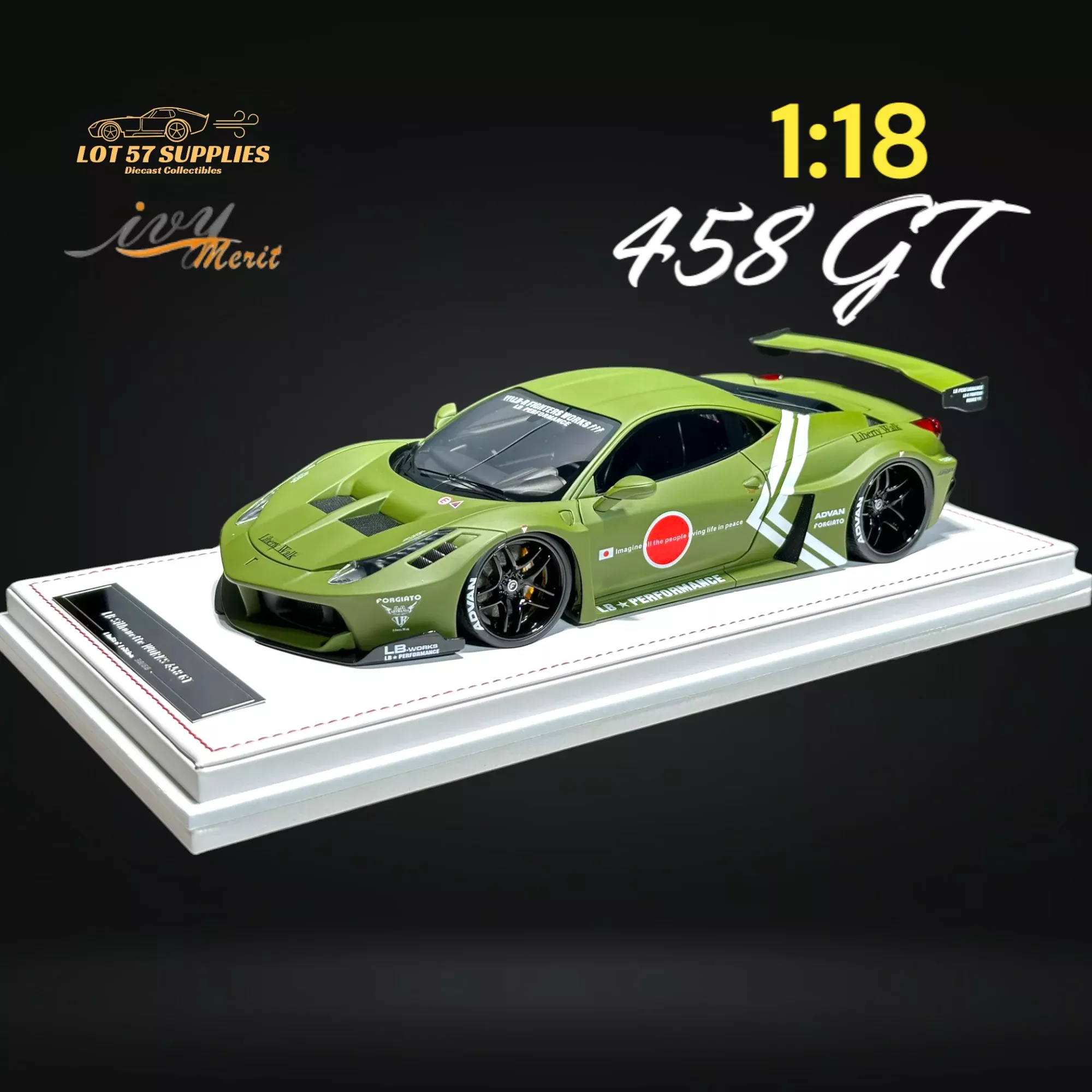 IVY MERIT Ferrari 458 GT LBWK 1:18 Resin